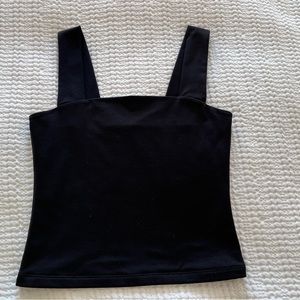 Black Abercrombie Double-Layered Seamless Fabric Squareneck Tank